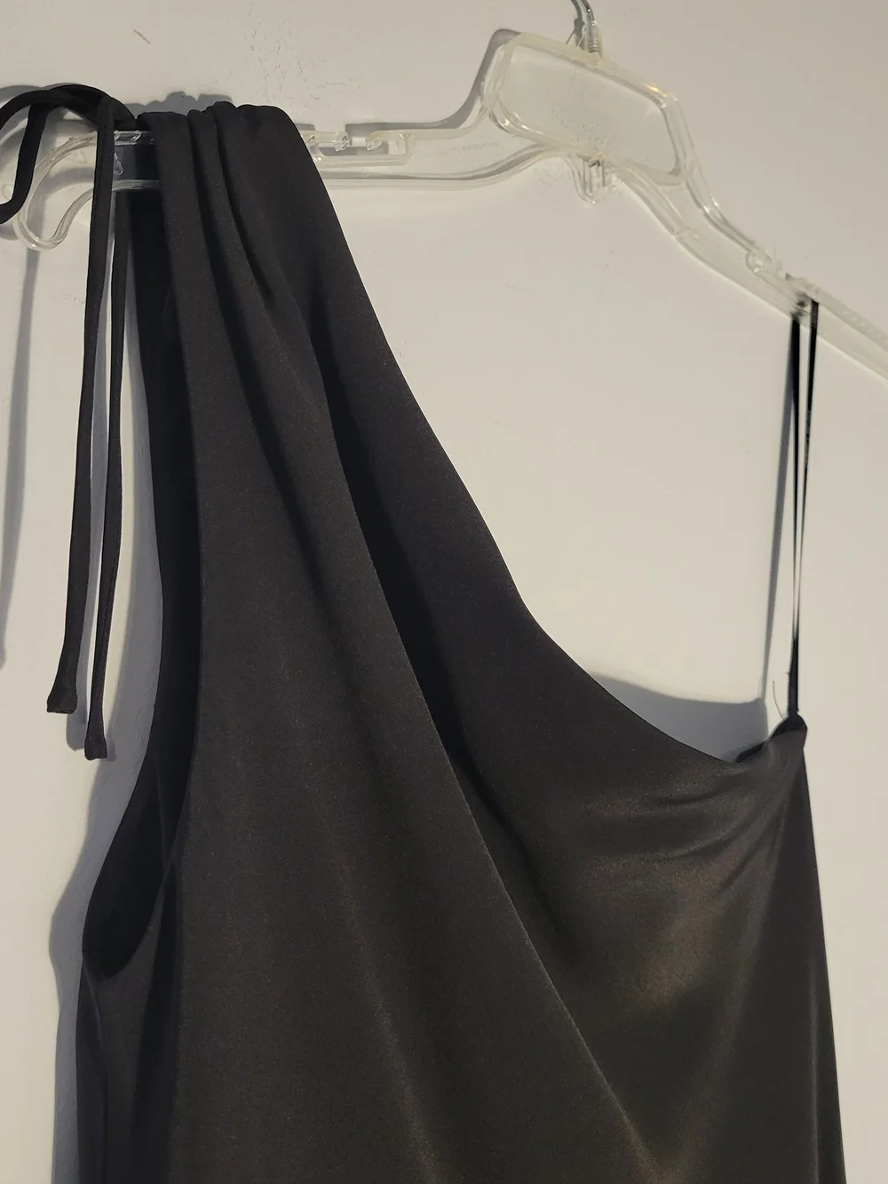 Laundry By Shelli Segal Black 90s One-Shoulder Asymmetrical Dress Size 12P